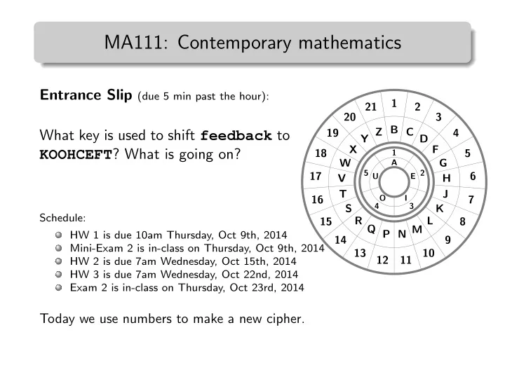 ma111 contemporary mathematics