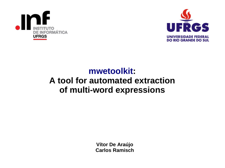 mwetoolkit a tool for automated extraction of multi word