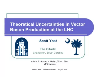 Theoretical Uncertainties in Vector  Theoretical Uncertainties in Vector  Boson Production at the