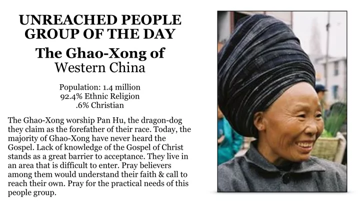 unreached people group of the day the ghao xong of