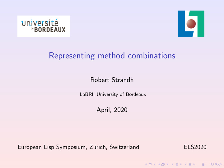 representing method combinations