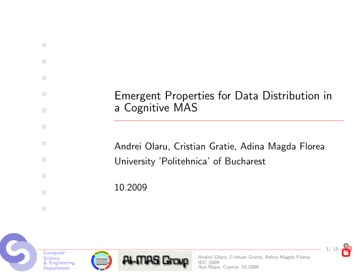 emergent properties for data distribution in
