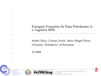 Emergent Properties for Data Distribution in    a Cognitive MAS