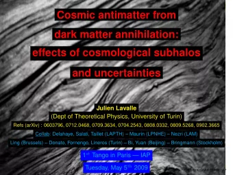Cosmic antimatter from  dark matter annihilation:  effects of cosmological subhalos  and