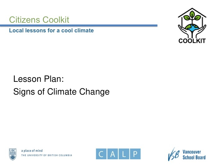 lesson plan signs of climate change session 1 what