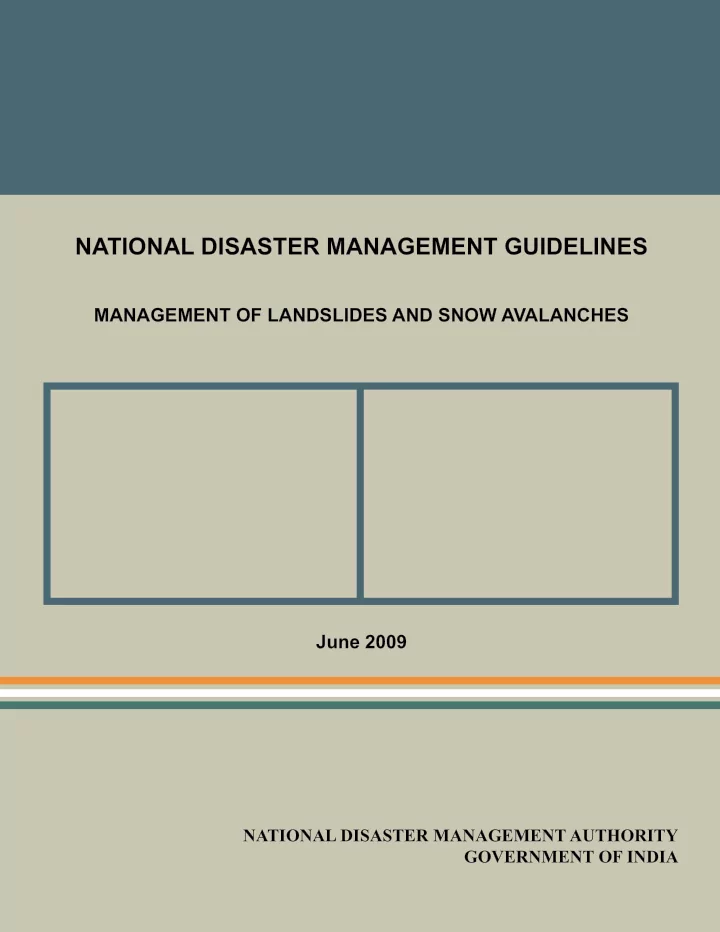 national disaster management guidelines