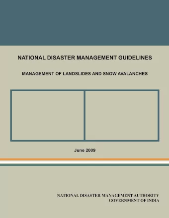 NATIONAL DISASTER MANAGEMENT GUIDELINES  MANAGEMENT OF LANDSLIDES AND SNOW AVALANCHES  June 2009