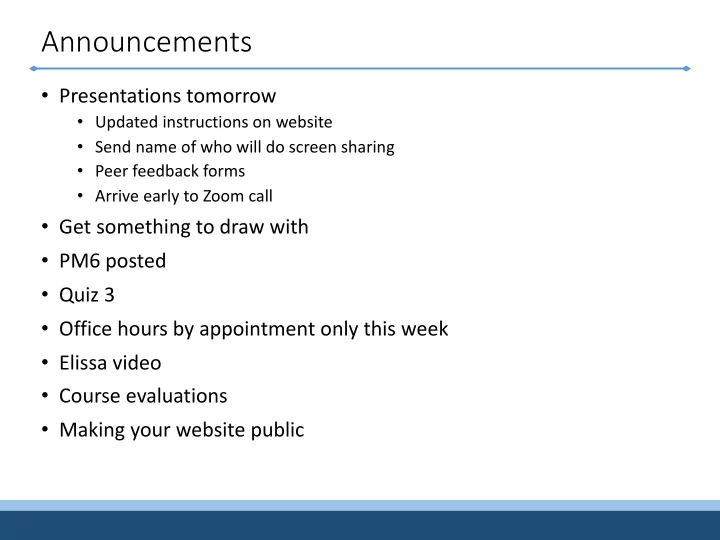 announcements
