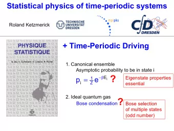 ?    =  E  Eigenstate properties  p  e  1  i  i  Z  essential  2. Ideal quantum gas Bose