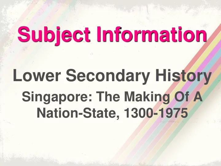 subject information