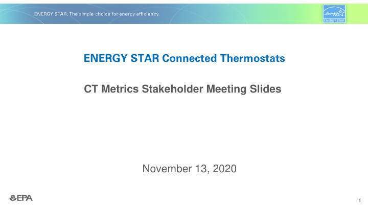 energy star connected thermostats ct metrics stakeholder