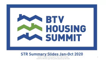 STR Summary Slides Jan-Oct 2020  Slides have previously been presented to Joint Committee in