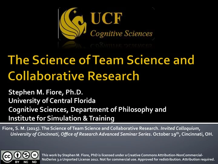 stephen m fiore ph d university of central florida