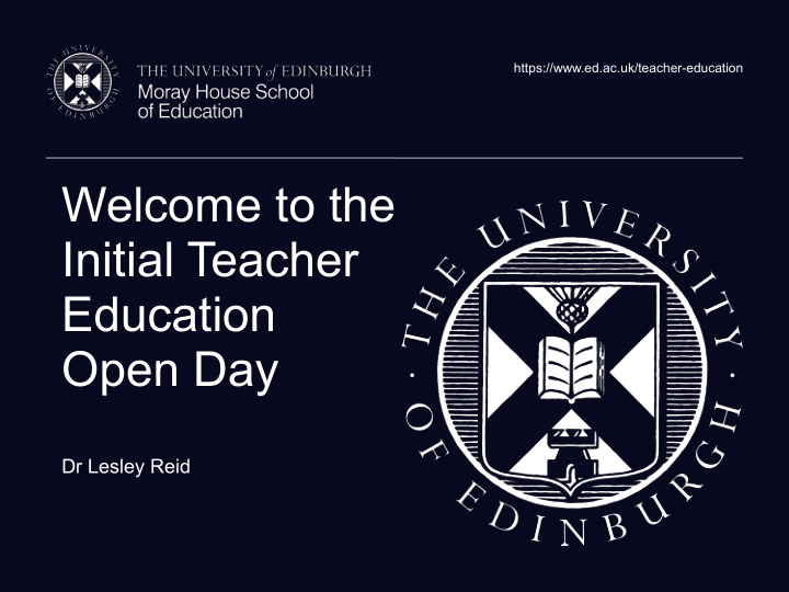 welcome to the initial teacher education open day