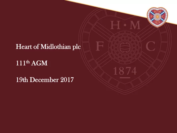 hear art t of mid idlothian lothian plc lc th agm