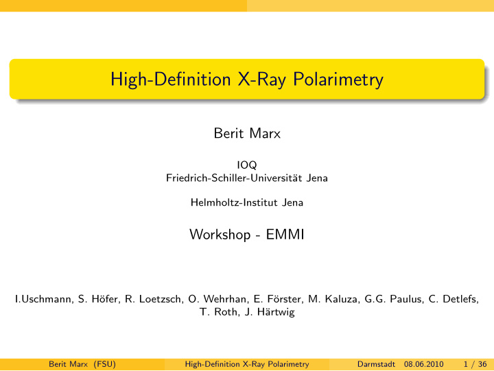 high definition x ray polarimetry