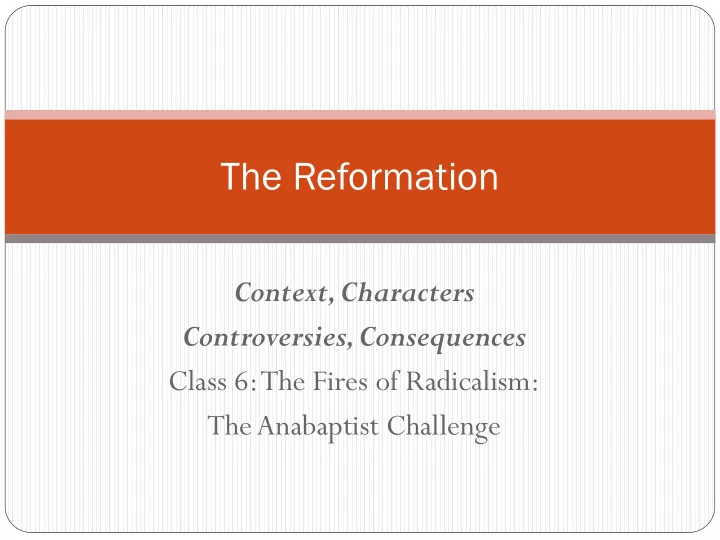 the reformation