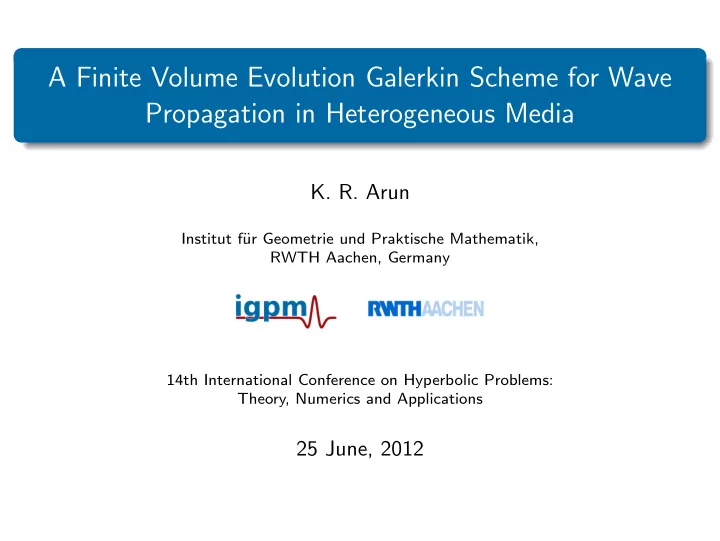 a finite volume evolution galerkin scheme for wave