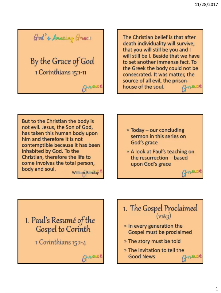 by the grace of god