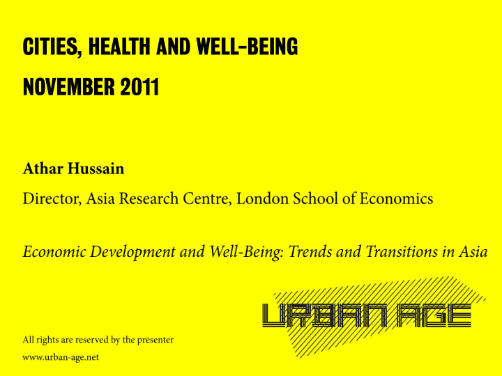 cities health and well being november 2011 urbanization