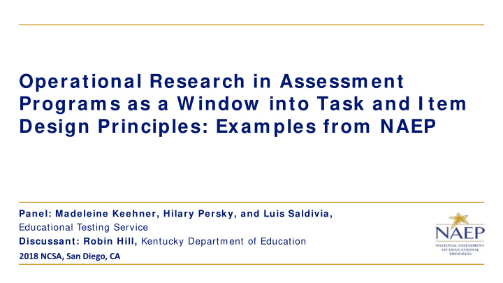 operational research in assessm ent program s as a w