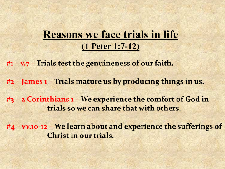 reasons we face trials in life