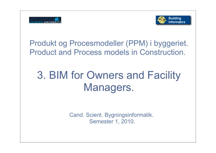 3 bim for owners and facility managers
