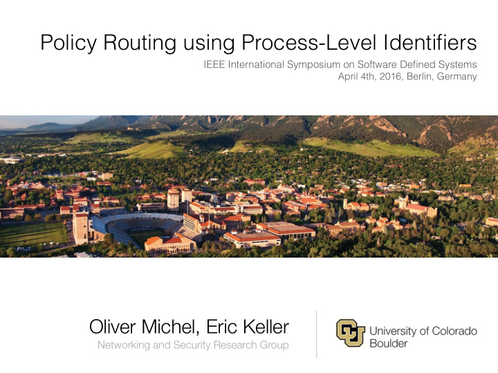 policy routing using process level identifiers