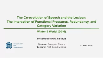 The Co-evolution of Speech and the Lexicon:  The Interaction of Functional Pressures, Redundancy,