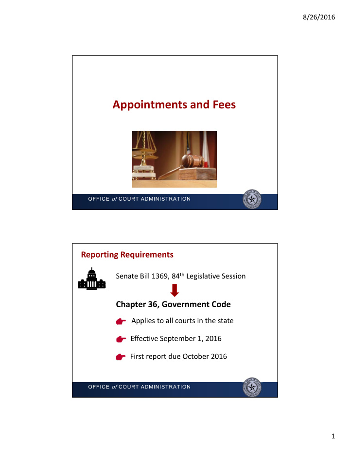 appointments and fees