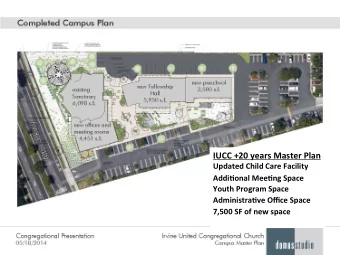 IUCC  +20  years  Master  Plan      Updated  Child  Care  Facility