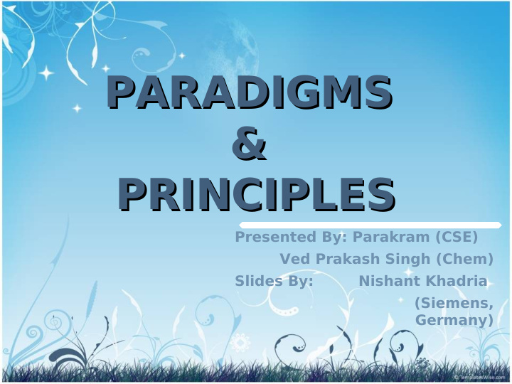 paradigms paradigms principles principles
