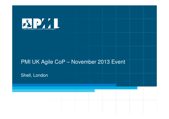 pmi uk agile cop november 2013 event