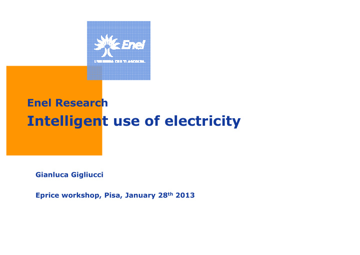 intelligent use of electricity intelligent use of