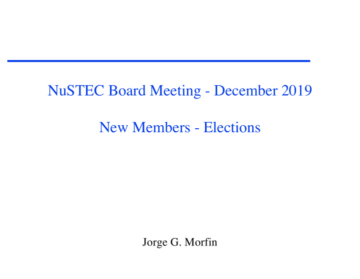 nustec board meeting december 2019 new members elections