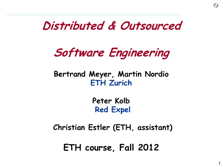 software engineering bertrand meyer martin nordio eth