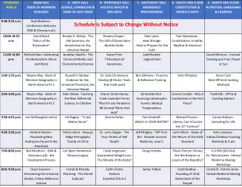 Schedule is Subject to Change Without Notice  Conference Welcome  DNA &amp; Dinosaurs pt1