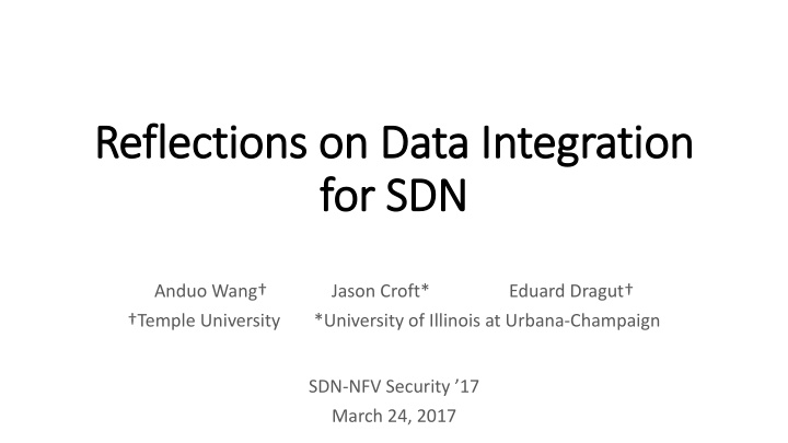 reflections on data in integration