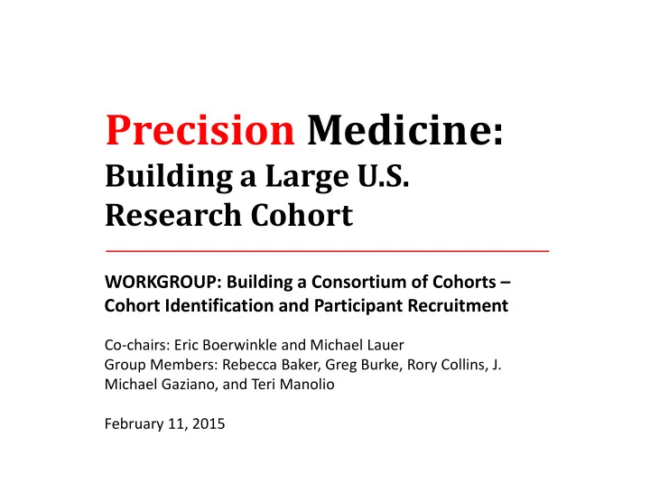 precision medicine