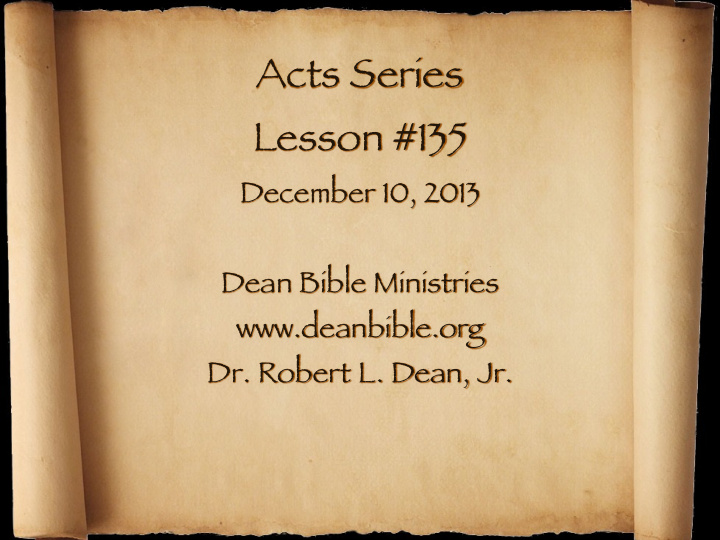 acts series lesson 135