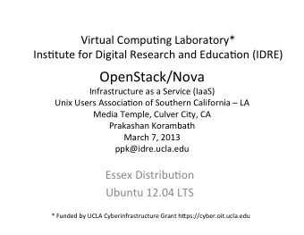 OpenStack/Nova    Infrastructure  as  a  Service  (IaaS)    Unix  Users