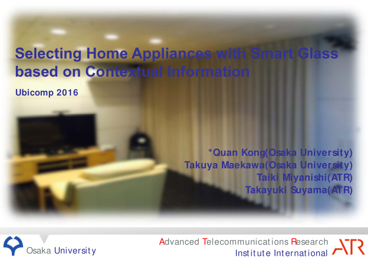 selecting home appliances with smart glass based on