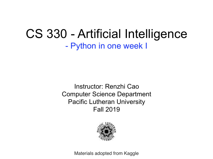 cs 330 artificial intelligence