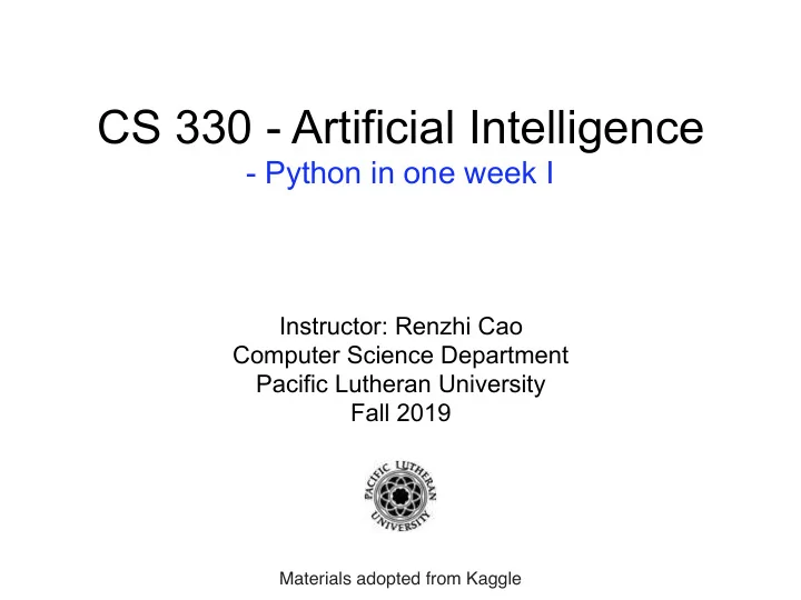 cs 330 artificial intelligence