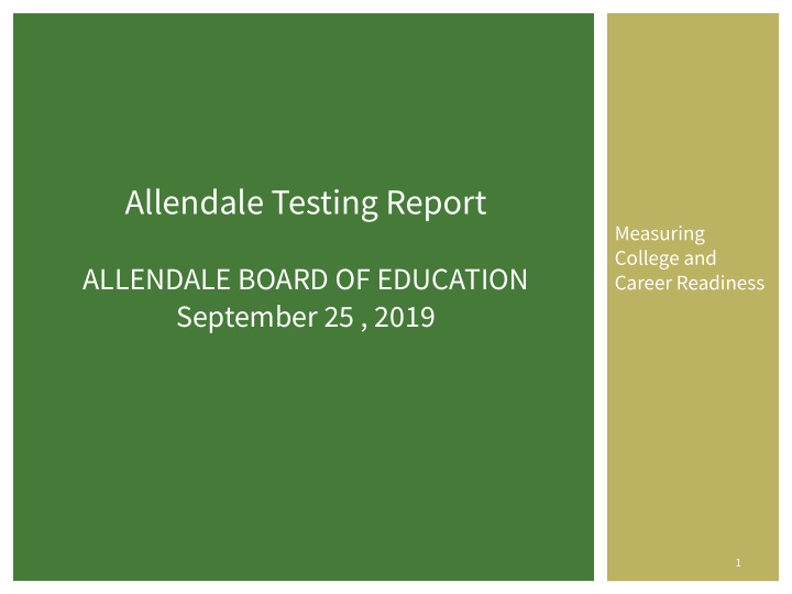 allendale testing report