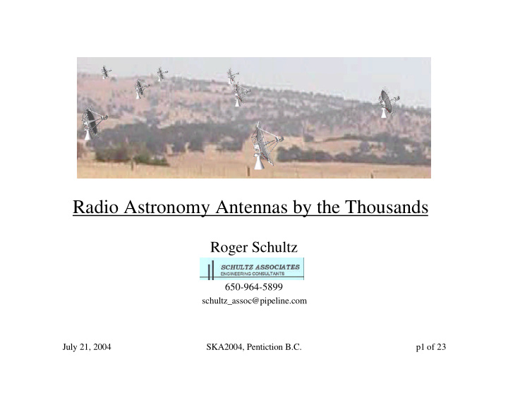 radio astronomy antennas by the thousands