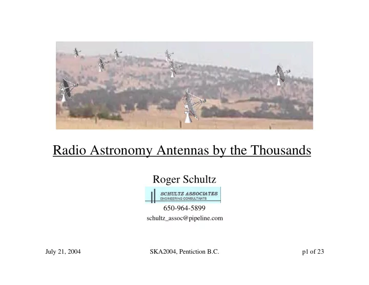 radio astronomy antennas by the thousands