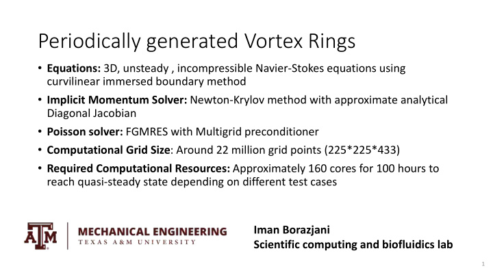 periodically generated vortex rings