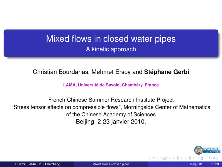 mixed flows in closed water pipes