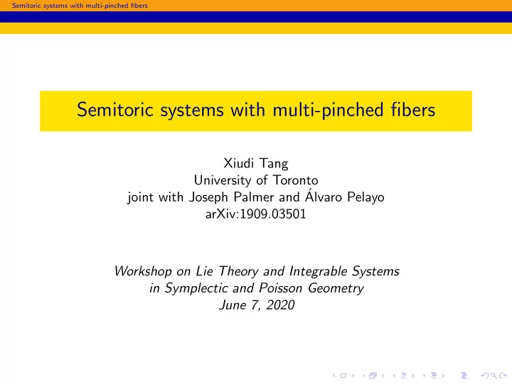 semitoric systems with multi pinched fibers